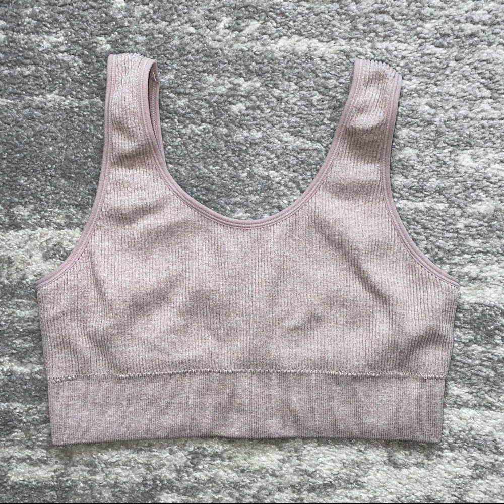 Aerie Ribbed Bralette in Dusty Rose Pink Size Large